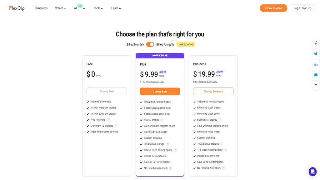 FlexClip Online Video Editor: A Revolution in Video Editing 15 FlexClip Pricing